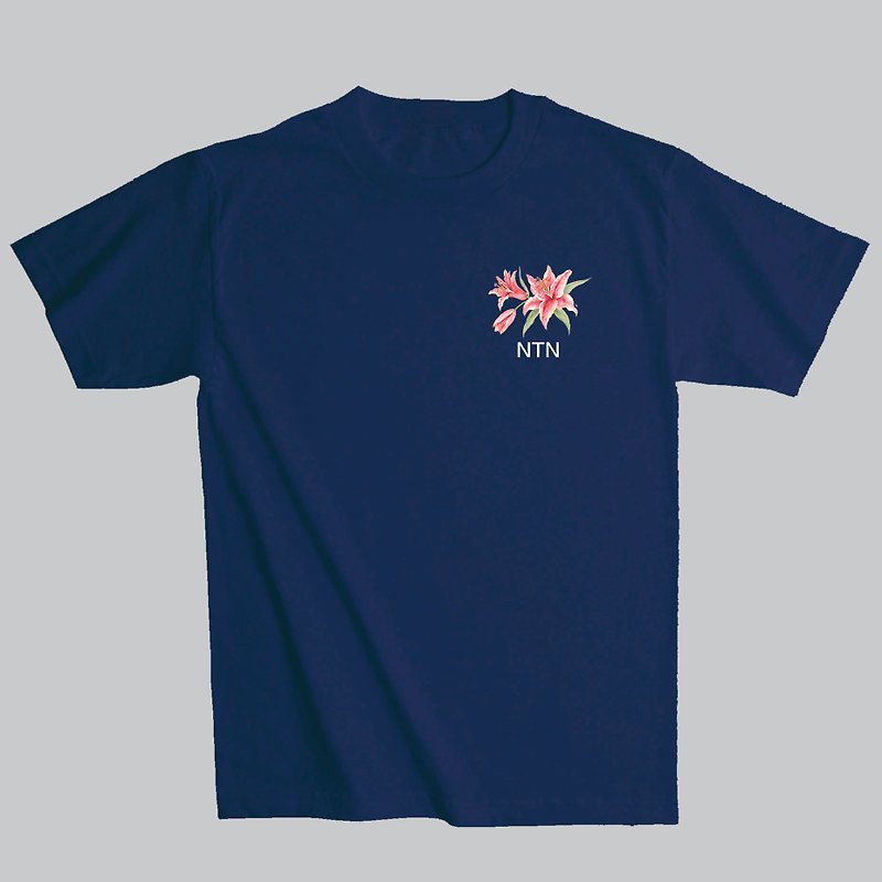 Whitee 白T  樹懶設計 短袖T-shirt 紅色百合花 T恤 TEE
