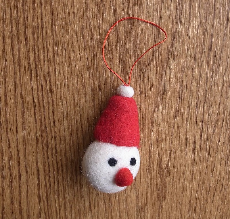 Handmade Felt Hanging Christmas Ornament, Decorations, Christmas Decor Snowman - อื่นๆ - ขนแกะ สีแดง