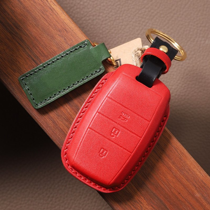 【Crazy Craftsmanship】Fully handmade key cover vegetable tanned leather imported from Italy For Kia Motors Kia - Keychains - Genuine Leather 