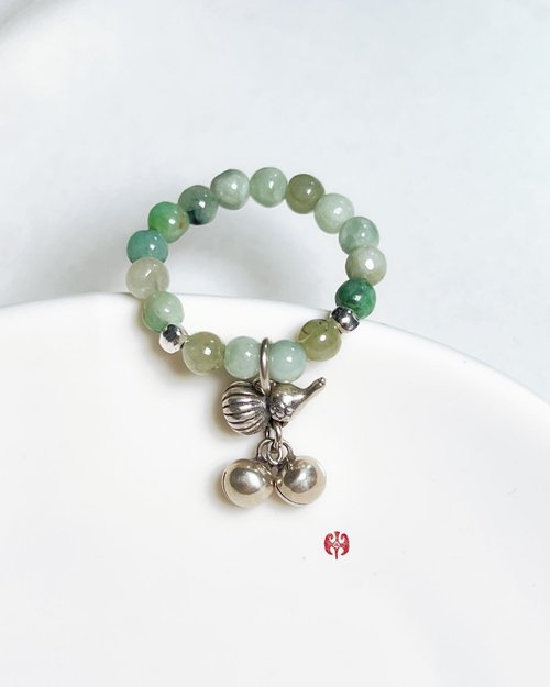 AnmiK handmade jewelry 新中式葫蘆鈴鐺翡翠串珠戒指