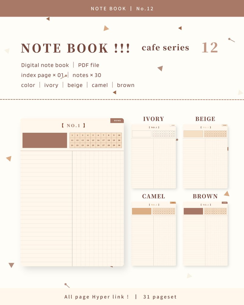 【 NOTE BOOK / No.12 】デジタルノート / テンプレート - 其他數位商品 - 其他材質 