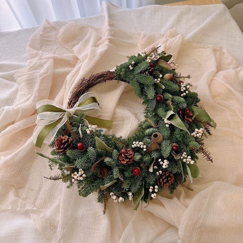 [Christmas wreath - fresh leaves 1] Nobel pine│cedar│dried fruit│can be dried - Plants - Plants & Flowers Green
