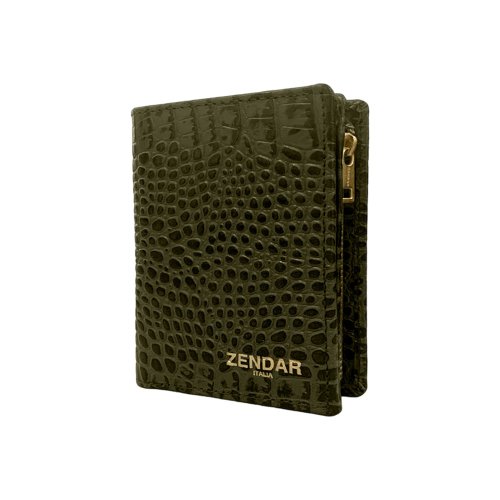 CROSS, CERRUTI 1881, ZENDAR 官方旗艦館 ZENDAR 限量1折 頂級小牛皮鱷魚紋拉鍊短夾 全新專櫃展示品