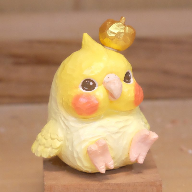 Parrot Baby Tumbler- Cockatiel [Want to Pet Statue Series] - Stuffed Dolls & Figurines - Resin Yellow