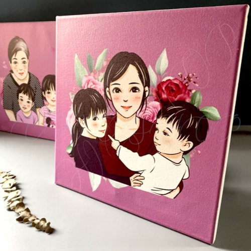 CHIC SHOP 插畫設計館 無框畫 畫 相框 手繪 Q版 客製化 寵物 貓 狗 小孩 情侶 禮物