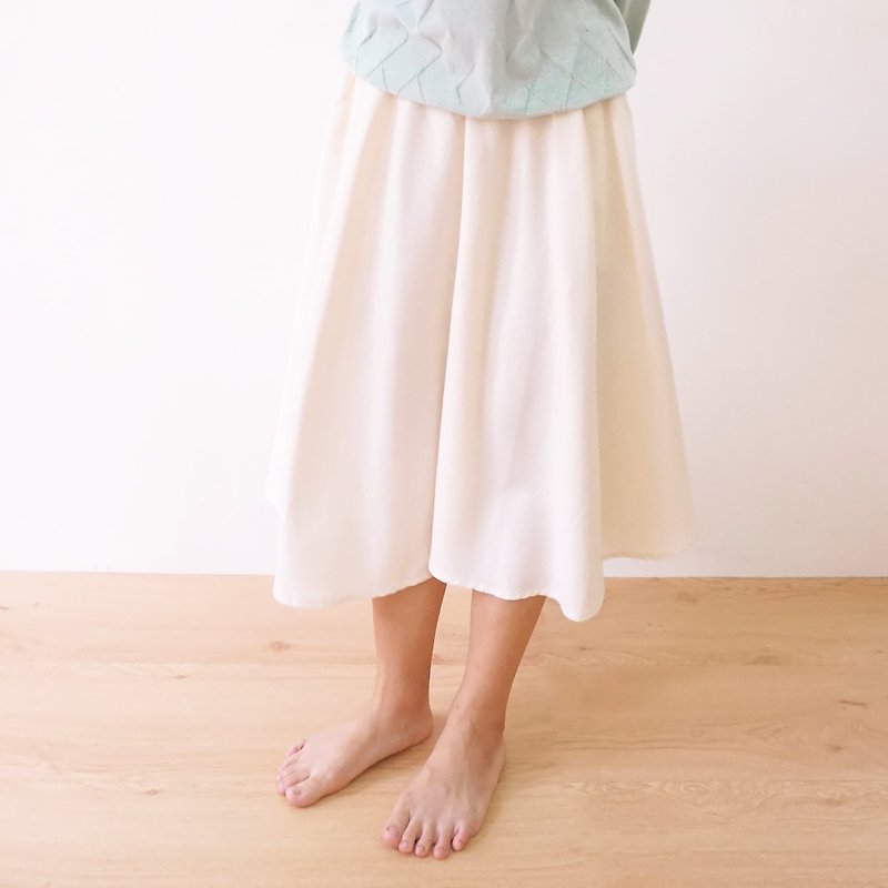 Harmony Organic Cotton Twill Midi Dress - Beige - Skirts - Cotton & Hemp White