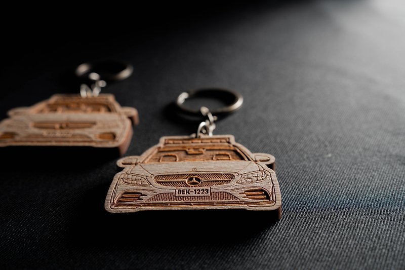 [Exclusive Custom Gift] Depict Memories Car Key Ring - Keychains - Other Materials Brown