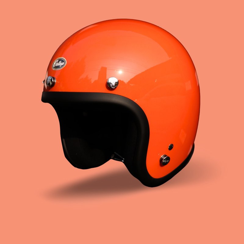 Taiwan-made half-face helmet light orange retro plain color-a total of 30 colors in perfect proportions - Helmets - Other Materials 