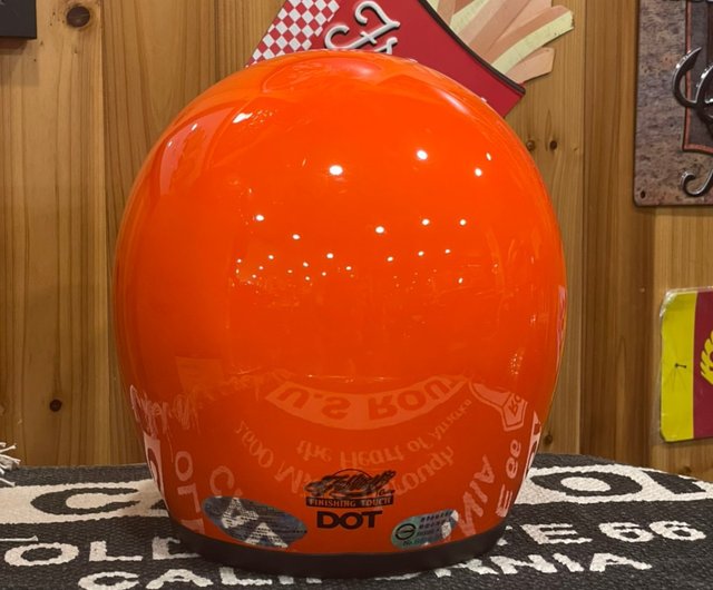 台湾製ハーフフェイスヘルメットライトオレンジレトロプレーン