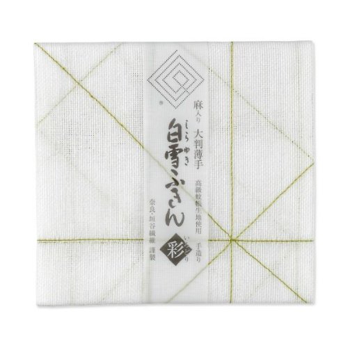 白雪Shirayuki 京友禪染白雪玻璃巾 / 綠線