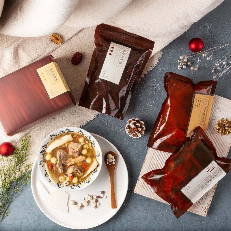 時令進補【紅潤好氣色組】  漢方茶 藥膳料理包 大補帖 - 茶葉/茶包 - 新鮮食材 咖啡色