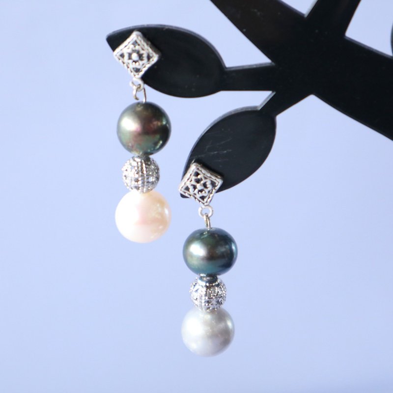 10mm pearl earrings sv925 - Earrings & Clip-ons - Pearl Silver