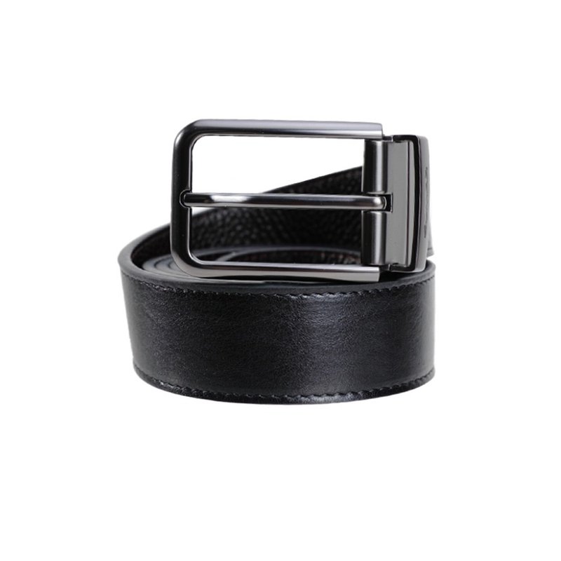 CUMAR PLAIN REV. PIN BUCKLE - Belts - Genuine Leather Black