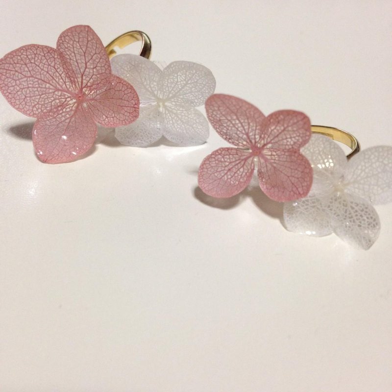 ヴィンテージピンク*紫陽花のピンキーリング - 戒指 - 植物．花 粉紅色