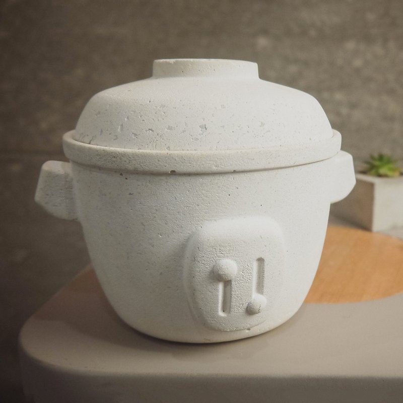 Cement potted plants | Qing Pu design section: Chuanjia the taste of small electric pot - ตกแต่งต้นไม้ - ปูน สีเทา