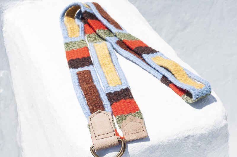 Boyfriend Gift Woven Wool Belt / Tibetan Weave Belt - Tropical Africa Colorful Geometric Rainbow - เข็มขัด - ขนแกะ หลากหลายสี
