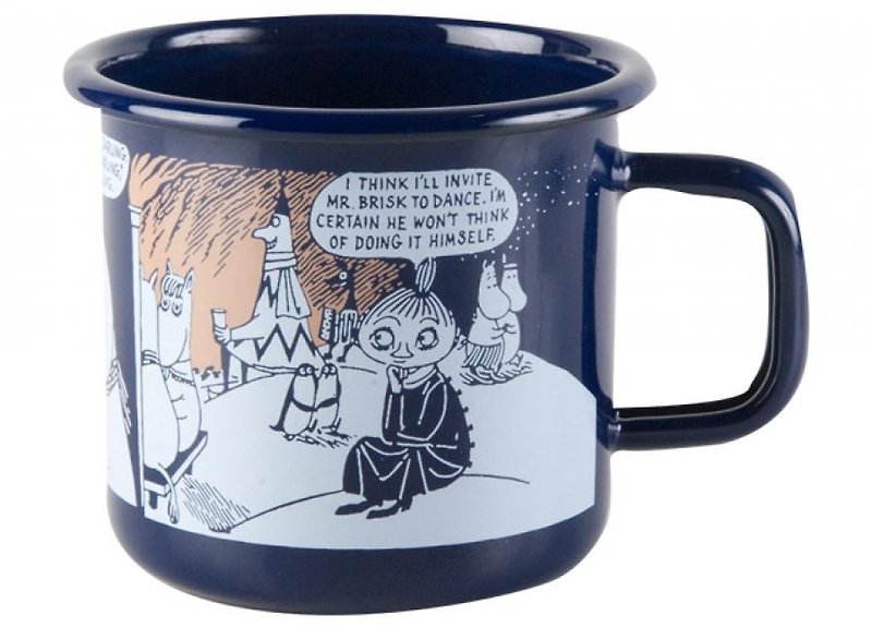 Moomin Finnish glutinous rice mug 3.7 dl Christmas gift exchange gift - แก้วมัค/แก้วกาแฟ - วัตถุเคลือบ สีน้ำเงิน