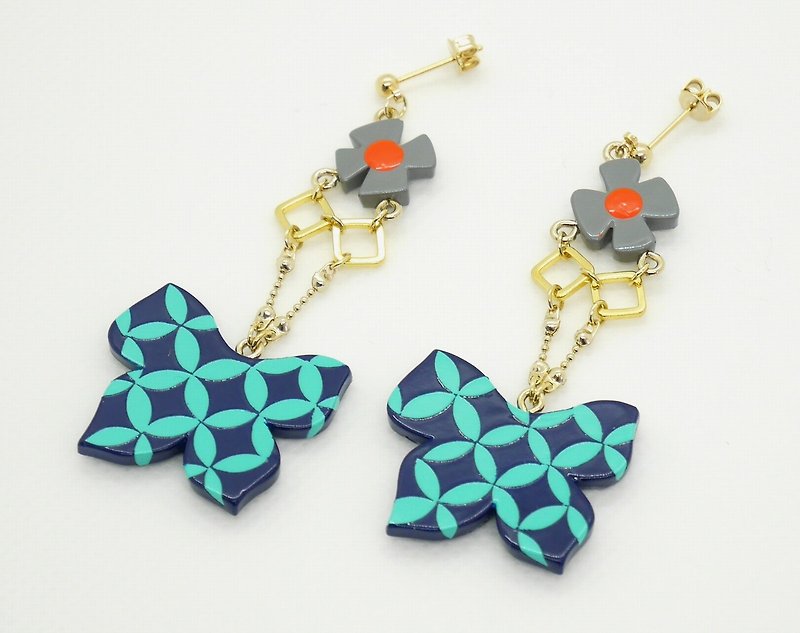 Butterfly (Marine) Earrings - Earrings & Clip-ons - Plastic Multicolor