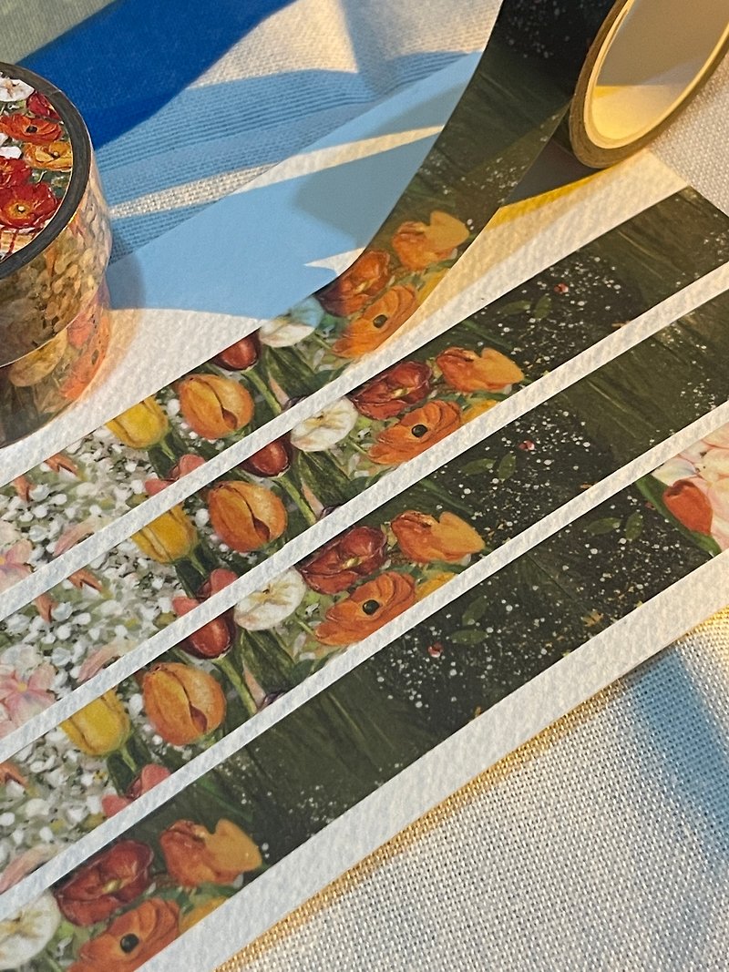 紙 紙膠帶 綠色 - de fleurs (flower series) - washi paper masking tape