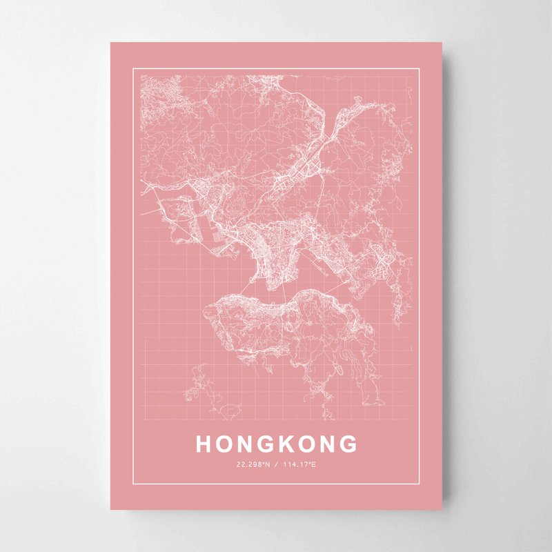 香港 地圖 #4 畫 佈置 擺飾 臥室 浴室 餐廳 咖啡廳 - 擺飾/家飾品 - 紙 