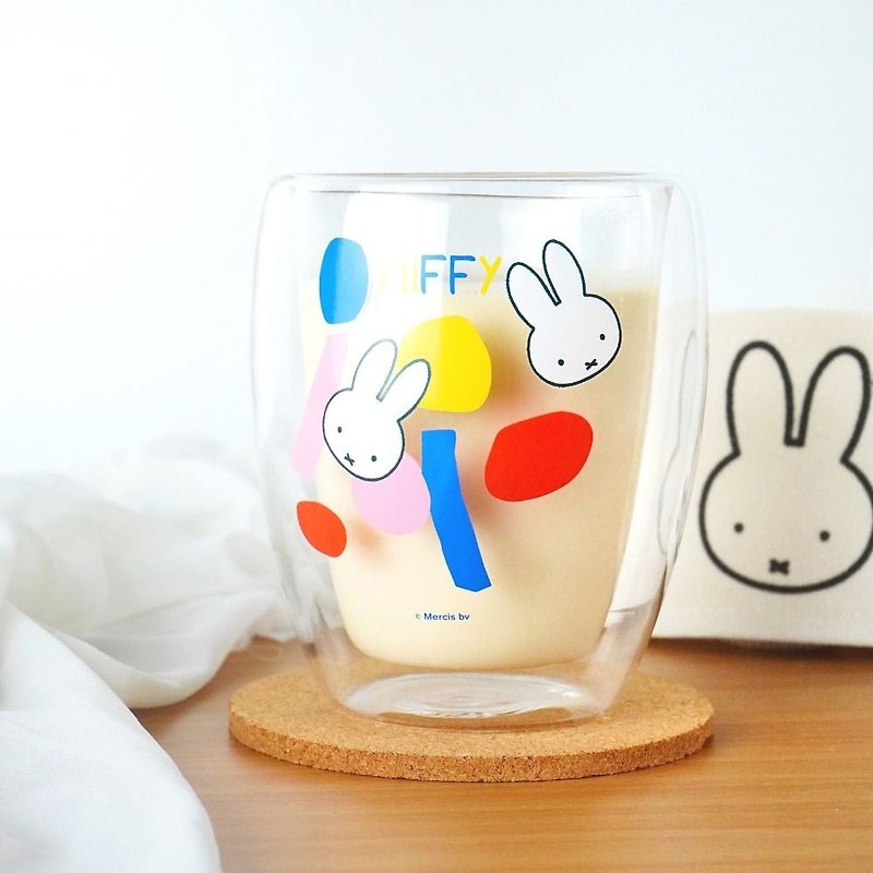 Miffy授權 淘氣繽紛miffy 雙層玻璃杯 Pinkoi 設計購物網站 Line購物