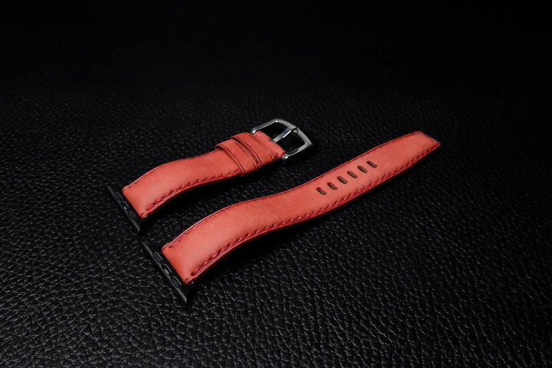 Apple Watch strap three-dimensional extension (Italian frosted vegetable tanned leather) - Watchbands - Genuine Leather Pink
