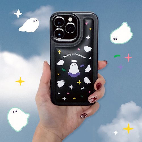 Knocky 原創 贈手繩 | iPhone 12/13/14系列 羽絨手機保護殼【Angel ghost】
