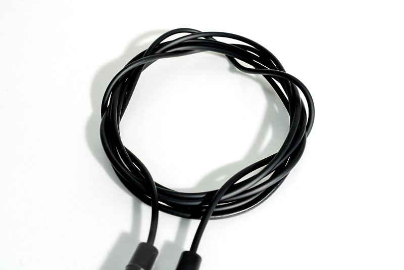 Skipping rope, fancy speed rubber rope - black (with drawstring pocket) - Fitness Equipment - Plastic Black