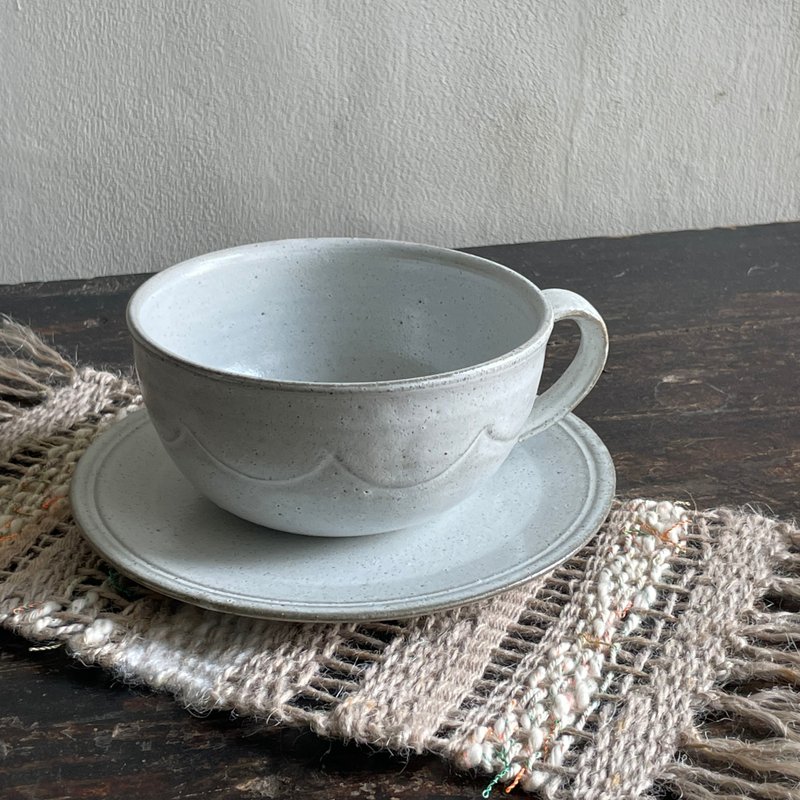 Coffee and soup cup and plate set - Cups - Pottery White