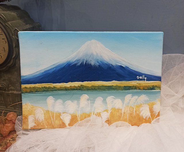 取り扱い店舗 花の絵 風景画 富士山 アクリル画 原画「喜びの春」F8 