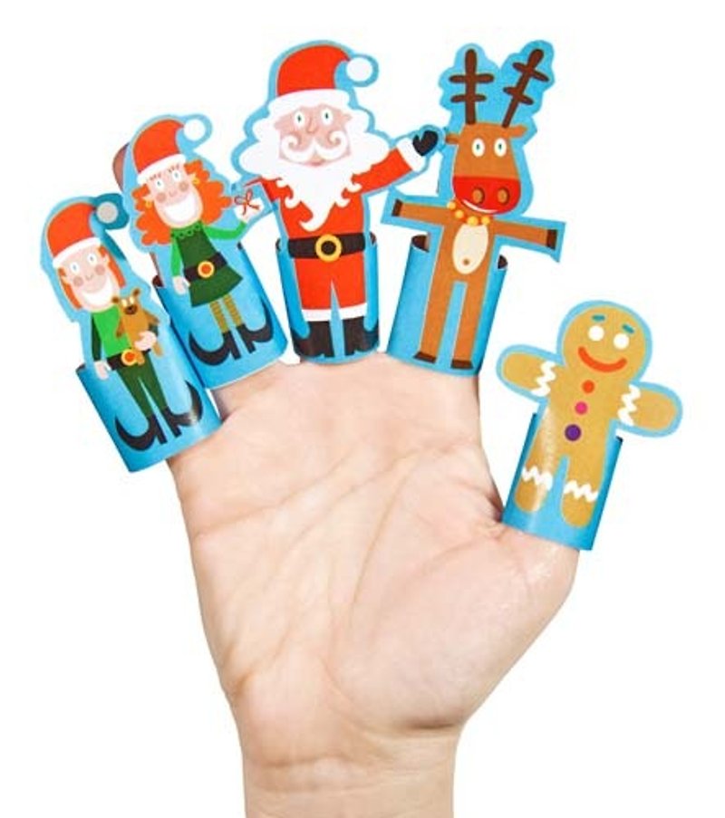 【pukaca手作益智玩具】手指玩偶系列 - 聖誕節 - 嬰幼兒玩具/毛公仔 - 紙 多色