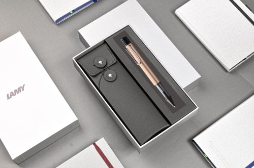 LAMY TAIWAN 官方旗艦館 LAMY 原子筆 黑線圈筆袋禮盒 / AL star 恆星系列 - 限量 珍珠