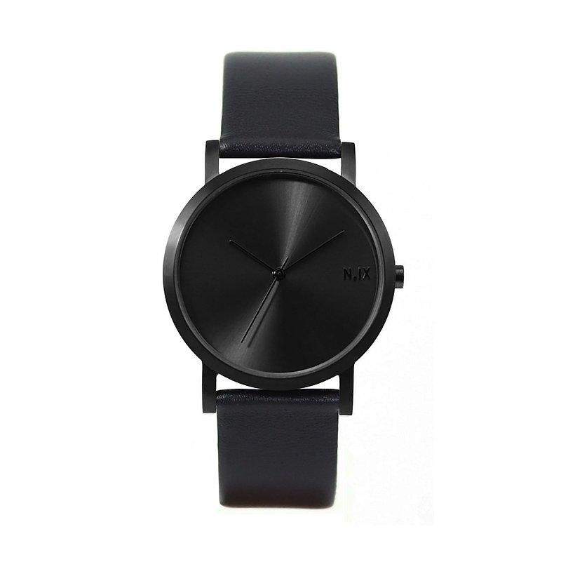 Minimal Watches : Metal Project Vol.02 - Titanium - นาฬิกาผู้หญิง - หนังแท้ สีดำ
