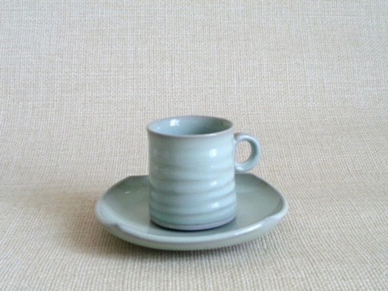 demitasse cup saucer a - แก้วมัค/แก้วกาแฟ - ดินเผา สีน้ำเงิน