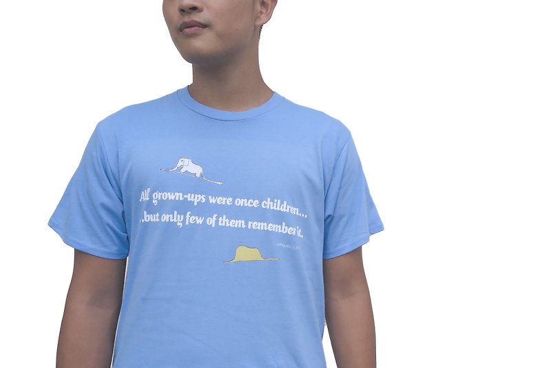 小王子經典版授權 - T恤：【純真】成人短袖 T-shirt,AA09 - T 恤 - 棉．麻 灰色