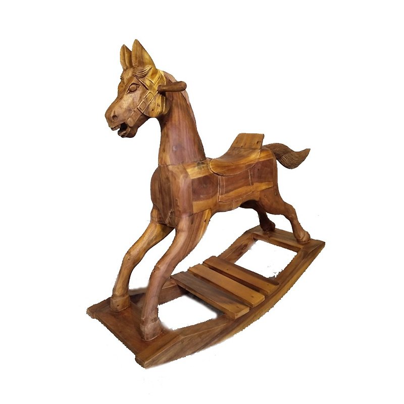 JatiLiving, Jidi City | Teak log rocking horse decoration craft LT-032 - ของวางตกแต่ง - ไม้ 
