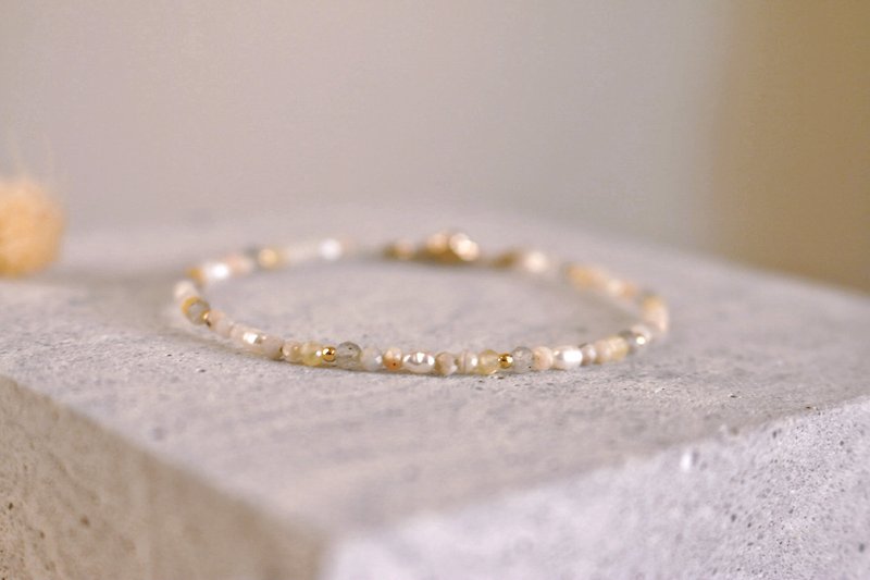 Bracelet yellow opal pearl natural stone - crazy - - Bracelets - Gemstone Yellow