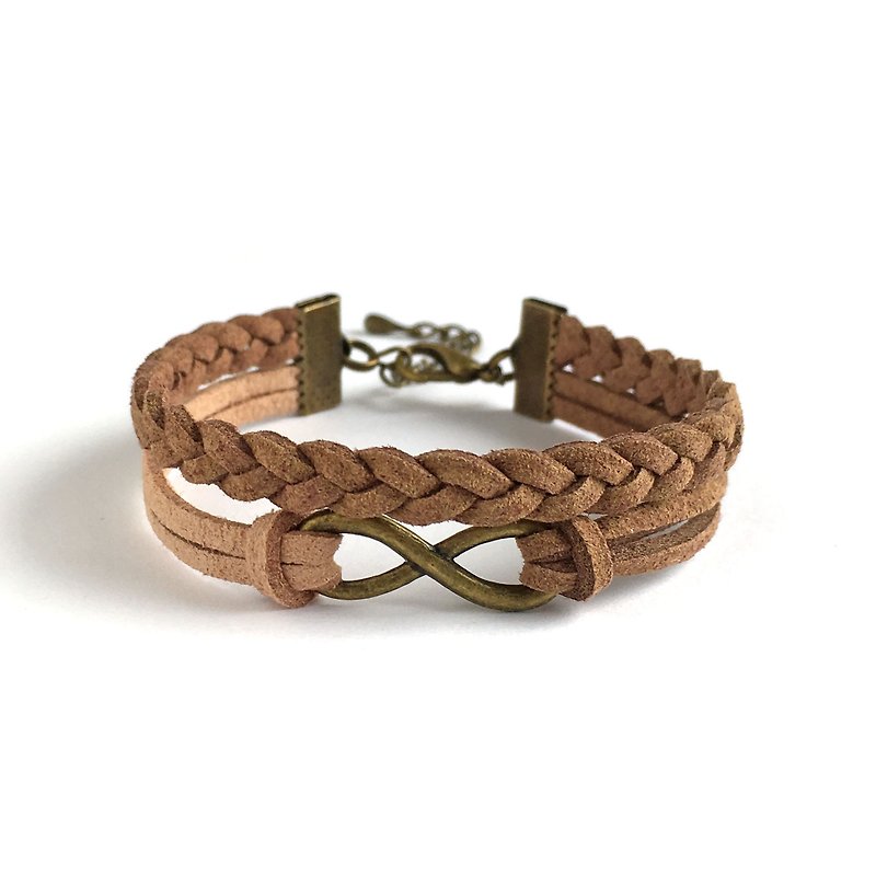 Handmade Double Braided Infinity Bracelets –dark brown limited
