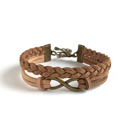 Anne Handmade Bracelets 安妮手作飾品 Infinity 永恆 手工製作 雙手環 古銅色系-深褐 限量