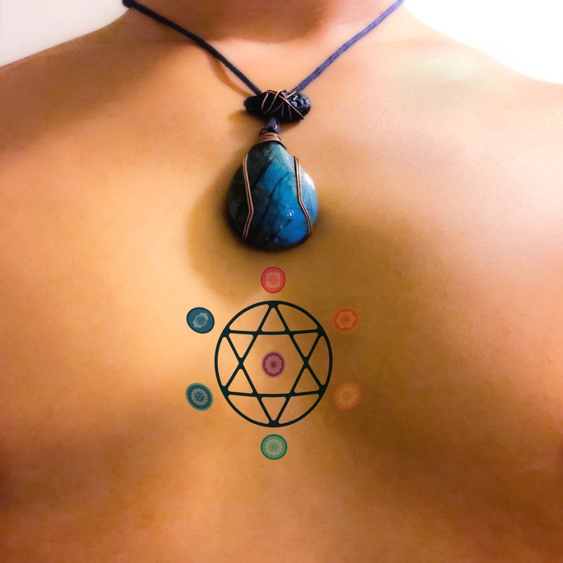 寂寞星球靈性符文 - 紋身貼紙 脈輪 生命之花 盧恩符文 大衛之星 - 紋身貼紙/刺青貼紙 - 紙 黑色