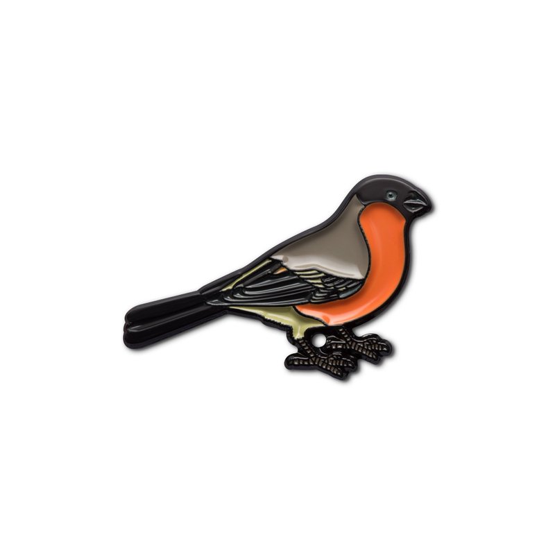 Enamel Pin Bullfinch - 徽章/別針 - 琺瑯 黑色