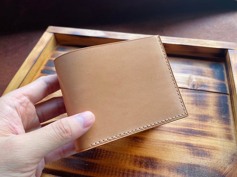 【VW02 Bi-fold Wallet with Six Cards】Italian Vegetable Tanned Leather Multicolor - Wallets - Genuine Leather Black