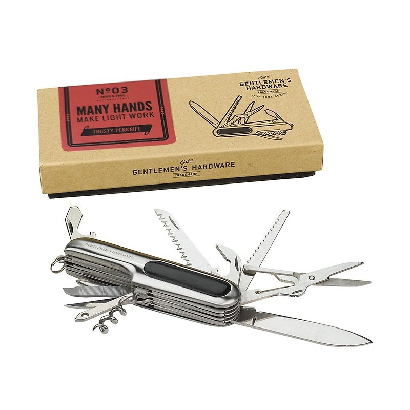 British brand Gentleman's Hardware 11-in-one top stainless steel multi-tool kit - Other - Other Metals Gray