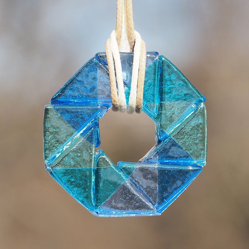 Memory glass (shutter [soda]) necklace [made-to-order] - สร้อยคอ - แก้ว สีน้ำเงิน