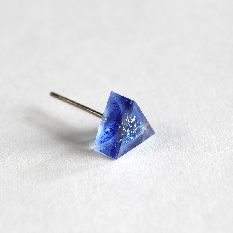 Urban Snow / Resin Earrings - Single - ต่างหู - เรซิน สีน้ำเงิน