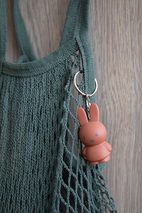 ATELIER PIERRE 比利時設計 Miffy 米菲兔莫蘭迪色系款公仔鑰匙圈吊飾 - 紅棕色