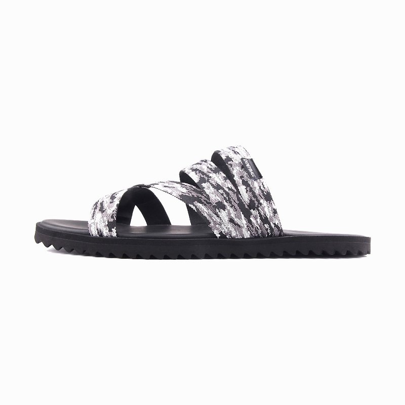 Fast shipping|Simple and ultra-light handmade cotton webbing Roman sandals and slippers neutral waterproof and real snow leopard - Slippers - Other Man-Made Fibers Multicolor