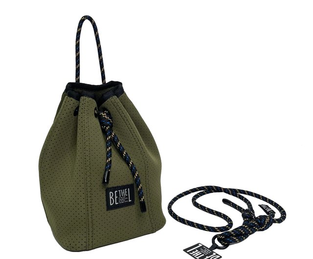 Cable mouth dual-purpose bucket bag - Shop bethel Drawstring Bags