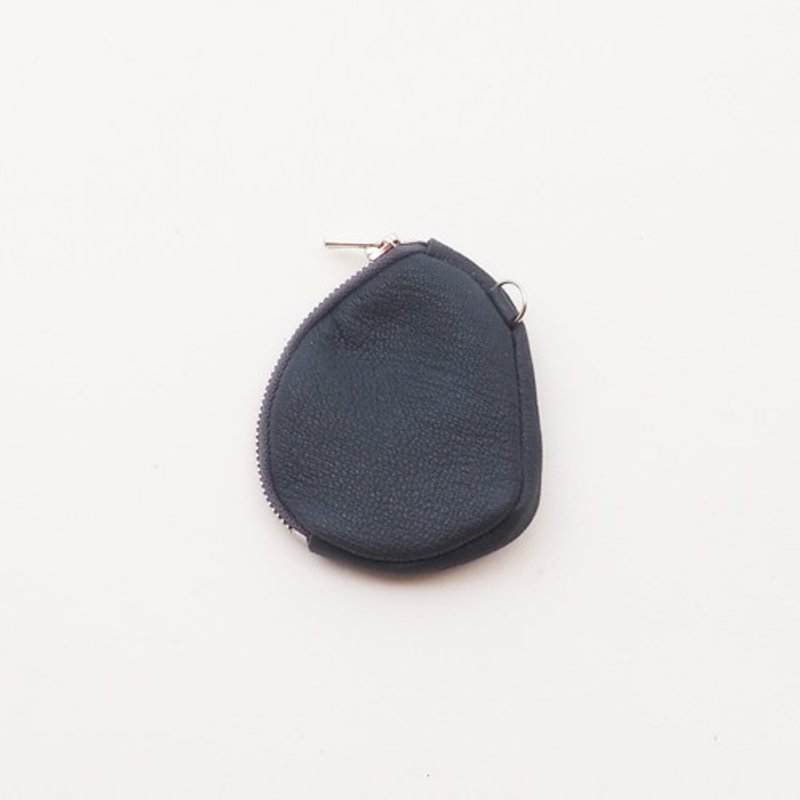 goatleather wallet#navy/coin purse/koishi_n - กระเป๋าใส่เหรียญ - หนังแท้ 