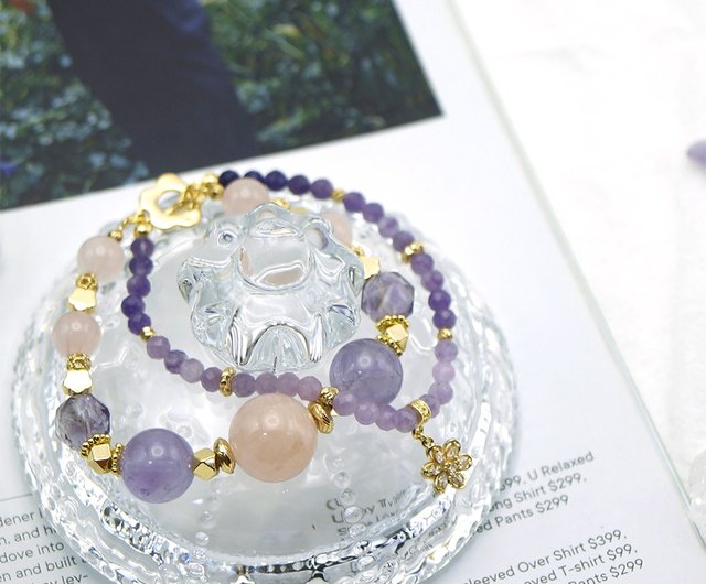 ピンク モルガンパープルローズクォーツ 12mm+ クリスタル